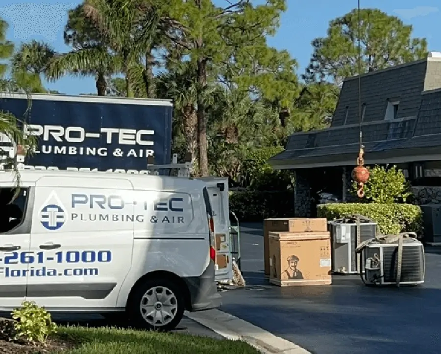 New HVAC units delivered for an energy-efficient system installation
