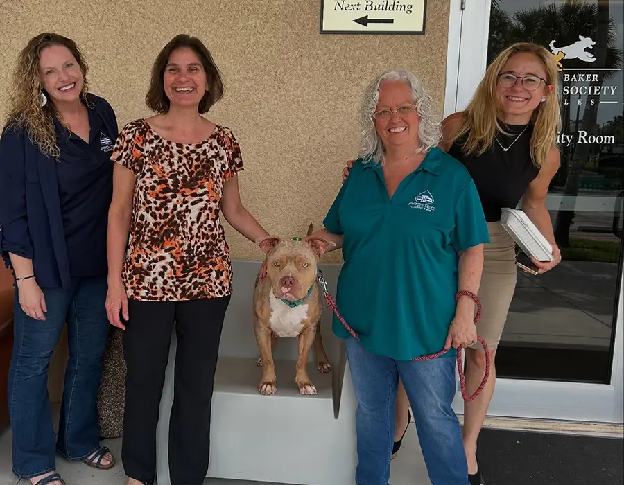 Pro-Tec Plumbing & Air staff visiting a local shelter to support adoptable pets