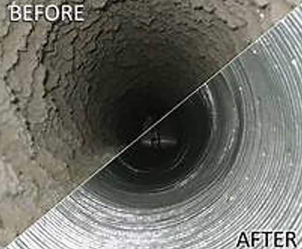 Before and after dryer vent cleaning in Naples, FL