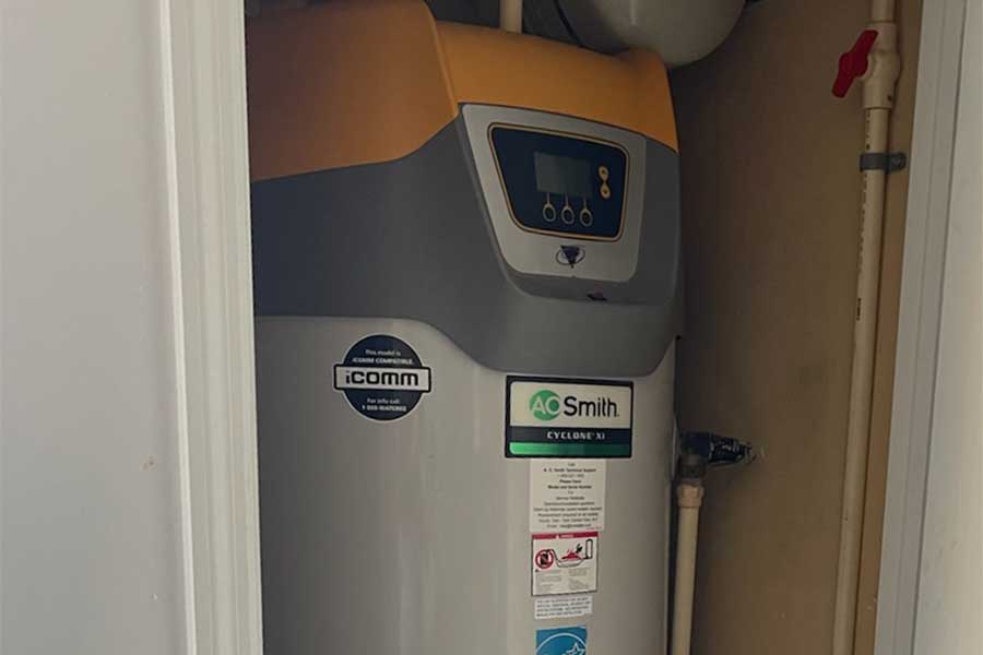 New water heater installed in utility closet in Naples FL