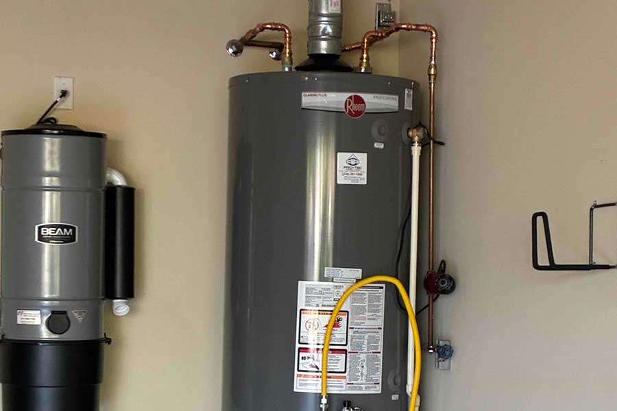 New water heater installed with updated piping in Naples FL
