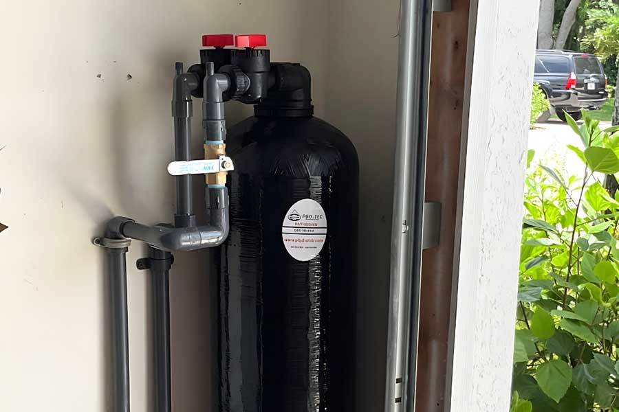 New water softener system installed in a Naples, FL home