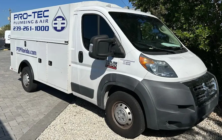 Pro-TEC service vehicle for sewer line replacement in Naples F