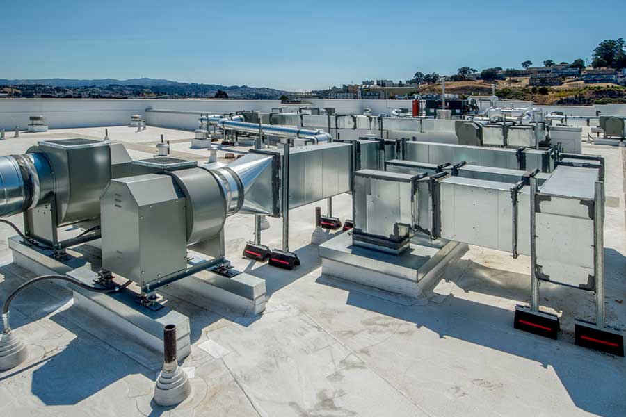 Rooftop commercial HVAC system installed in Naples, FL