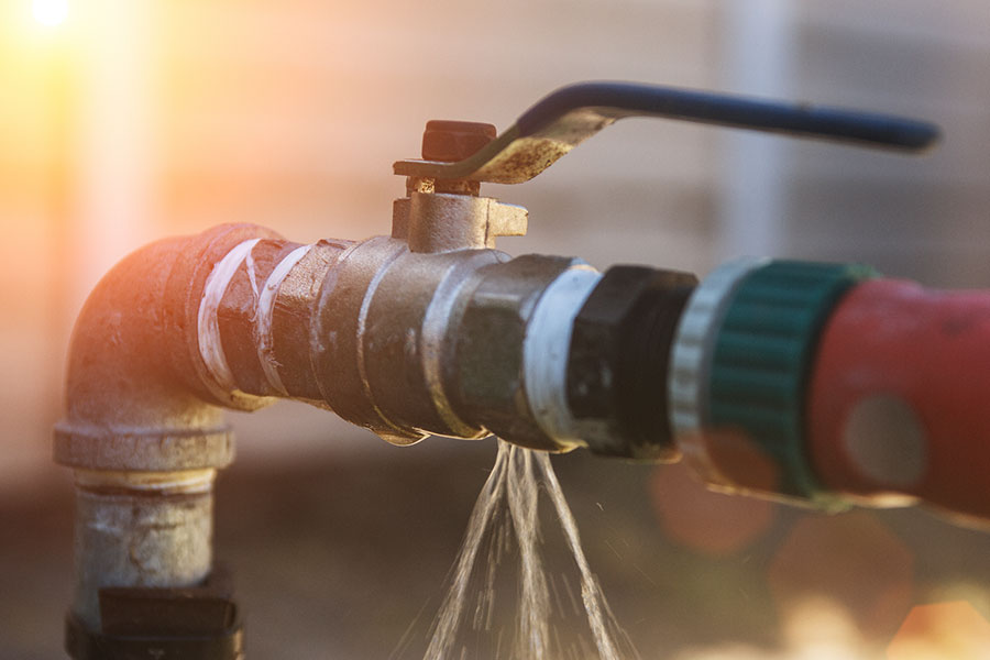 Water leak detected at outdoor pipe connection in Immokalee FL