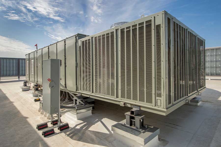 Commercial rooftop HVAC equipment ready for operation in Naples, FL