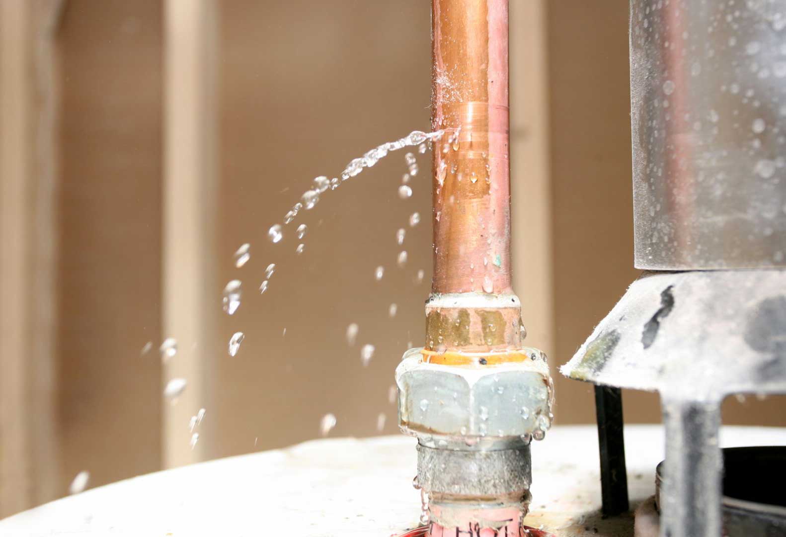 Residential pipe leak requiring plumbing repair