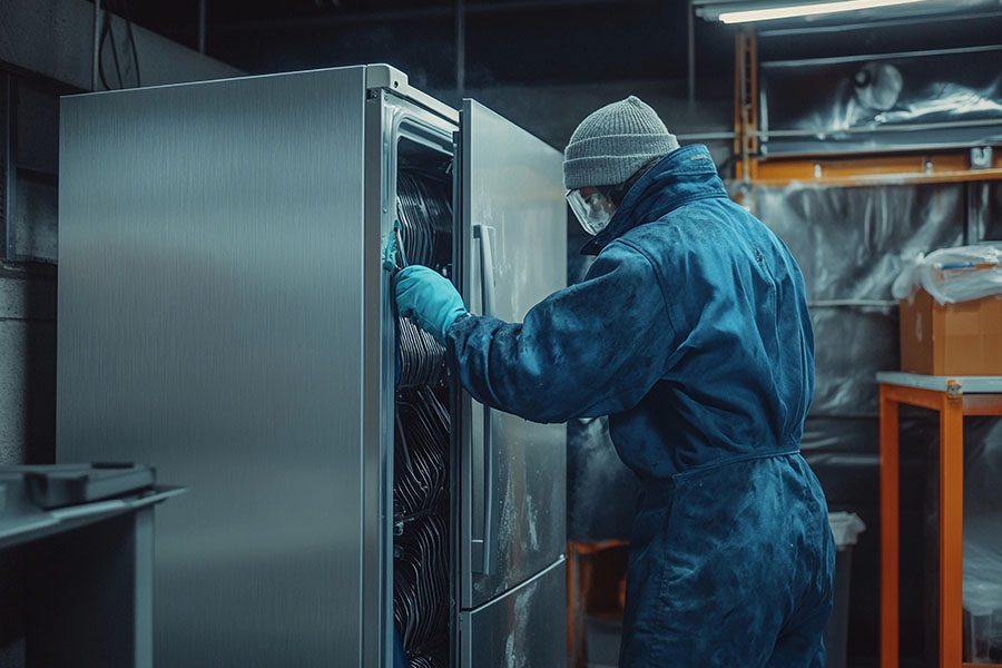 Professional emergency repair of a commercial refrigerator in a Naples, FL business